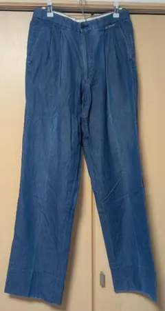 90s バーバリー シャンブレーデニム ツータック スラックス 79