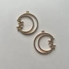 レジン枠　月と星　ゴールド2個セット
