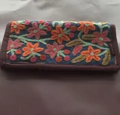 長財布　貴重品入れ　インド　刺繍