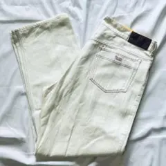 【大きいサイズ】リネン混　Papas パパス　デニム　生成り　54