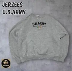 JERZEES U.S.ARMY 刺繍ロゴスウェット杢グレーフェードM