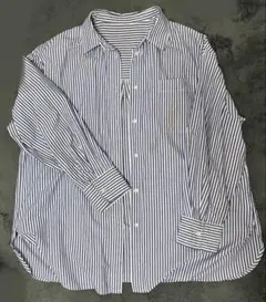 ストライプ 長袖シャツ 胸ポケット付き