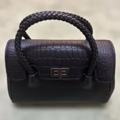 黒　クロコダイル風 ハンドバッグ