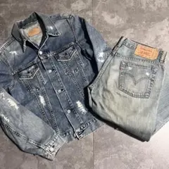 リーバイス デニムセットアップ　上下　517 フレア　3rd ヒッピー　90s