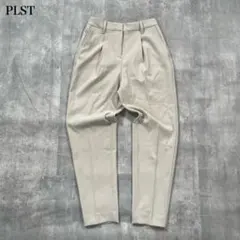 プラステ【XS】スラックス テーパード センタープレス タック サンドカラー