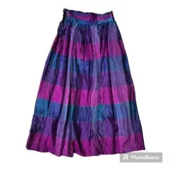 古着 ロングスカート スカート レトロ ナイロン USED 昭和 平成