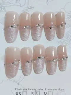 B6ベージュ グラデーション ネイルチップセットSサイズ10個セット