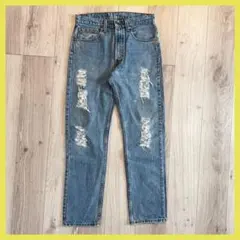 Levi's 505 レギュラーフィット デニム ダメージ加工 W32 L30