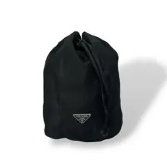プラダ　巾着　ミニポーチ　小物入れ　ブラック　ナイロン　レザー　y2k 00s