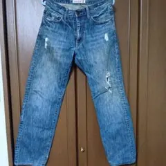 SPIDER ISLAND ストレートダメージジーンズ ブルー