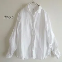 UNIQLO ユニクロ プレミアムリネンシャツ M ホワイト 麻100% 白