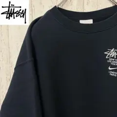 【激レア】NIKE STUSSY スウェット　トレーナー　ステューシー　黒　刺繍