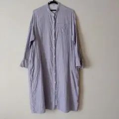 土日のみ価格！　ストライプ ロングシャツワンピース M-L　無印良品