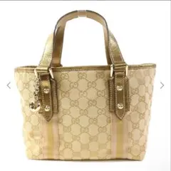 ✨美品✨GUCCI GG ボストンバッグ ハンド ブラウン レザー ゴールド