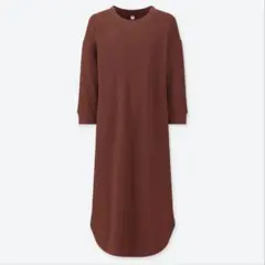 【美品】UNIQLO ユニクロ ワッフルクルーネックワンピース（7分袖）