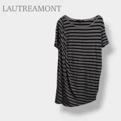 【ロートレアモン】Tシャツ　半袖　ボーダー　アシンメトリー　チュニック　Mのサムネイル
