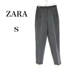 ZARA ハイウエスト テーパードパンツ センタープレス シンプル 上品【S】