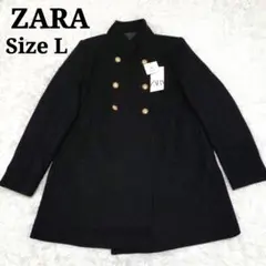 【新品】【タグ付】 ZARA ダブルブレスト ハイネック ウール ブレンドコート
