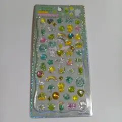 ストーンつき ジュエルプチドロップ シール Puffy Green