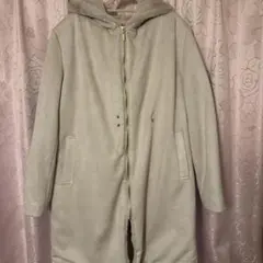 フード付きスエードコート