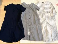西松屋 マタニティ ワンピース 3着セット ポケットあり