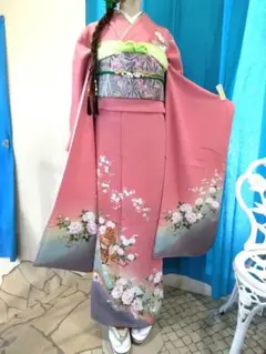 振袖フルセット、振袖鈴乃屋、成人式、重ね衿帯揚げ帯締め西陣袋帯、襦袢、ガード加工