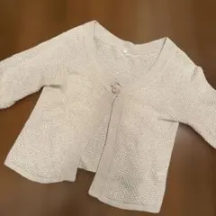 無印良品　ベージュ カーディガン 五分袖 麻100%