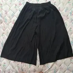 ユニクロGIRLSワッシャースカートパンツ160cmワイドパンツ黒のサムネイル