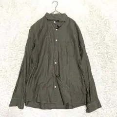 【美品】PLST プラステ リネン混 長袖シャツ L カーキのサムネイル