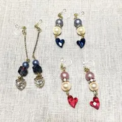 ハンドメイド　ノンホールピアスセット