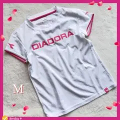 ディアドラ　ゲームシャツ　白×ピンク　M サイズ　サッカー　ウェアのサムネイル