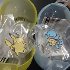 【匿名配送】ポケモン つやふるチャームマスコット　めじるし　ピカチュウ　ゼニガメ