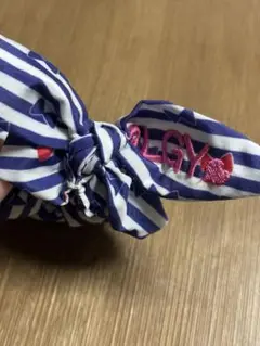 ALGY ヘアバンド ストライプ リボン ブルー系 未使用