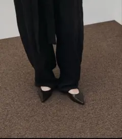 ZARA カットアウトフラットシューズ　ポインテッドトゥ