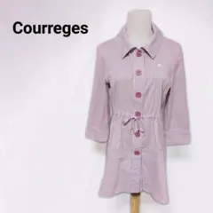 クレージュ Courreges ストライプ柄 ウエストリボン チュニック 38のサムネイル