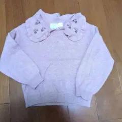 フリル襟 ニット2-3歳