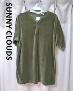 SUNNY CLOUDS ヘンリーネック Tシャツ カットソー ベロア 美品