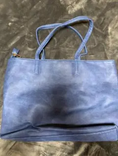 トートバッグ ブルー 大容量 ファスナー付