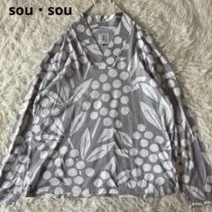 美品 sou・sou 京都京型友禅リネンポンチョブラウス SOU・SOU - 美品 sou・sou 京都京型友禅リネンポンチョブラウスの通販