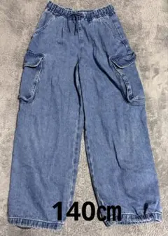 gu ライトブルーデニム カーゴパンツ