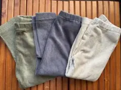 UNIQLO コーデュロイライクレギンス10部丈　3本セット(80サイズ)