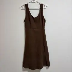 ブラウン ノースリーブ ワンピース