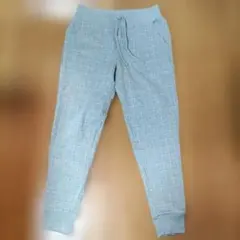 グレー チェック柄 ジョガーパンツ