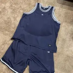 ニューエラ　タンクトップ&ハーフパンツ　セットアップ　バスケ　ネイビー　XL