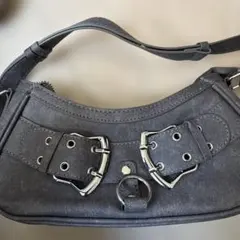 グレー バケット型 ショルダーバッグ