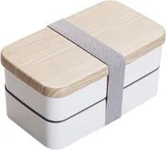 弁当箱 2段 フレッシュランチボックス 1500ml 大容量汁漏れ防止白(矩形)