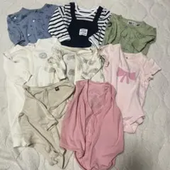 60 女の子 ロンパース 8点 まとめ売り オーガニックコットン H&M ベビー