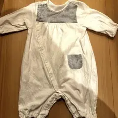 ワコールベビー ストライプポケット付きロンパース