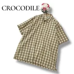 CROCODILE クロコダイル　メンズ　半袖シャツ　ベージュ　Lサイズ