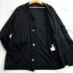 【極美品】ランバンコレクション シルク100% ニットジャケット 近年モデル 黒のサムネイル